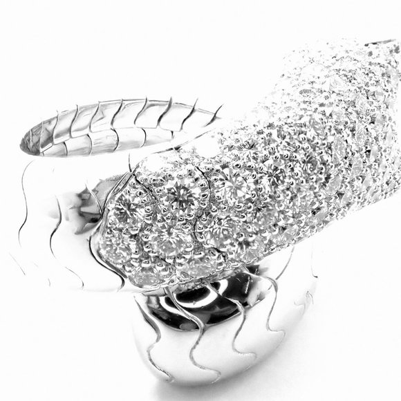 Authentic! Cartier Panther 18k White Gold Diamond Emerald Onyx Band Ring Cert. - Picture 5 of 10